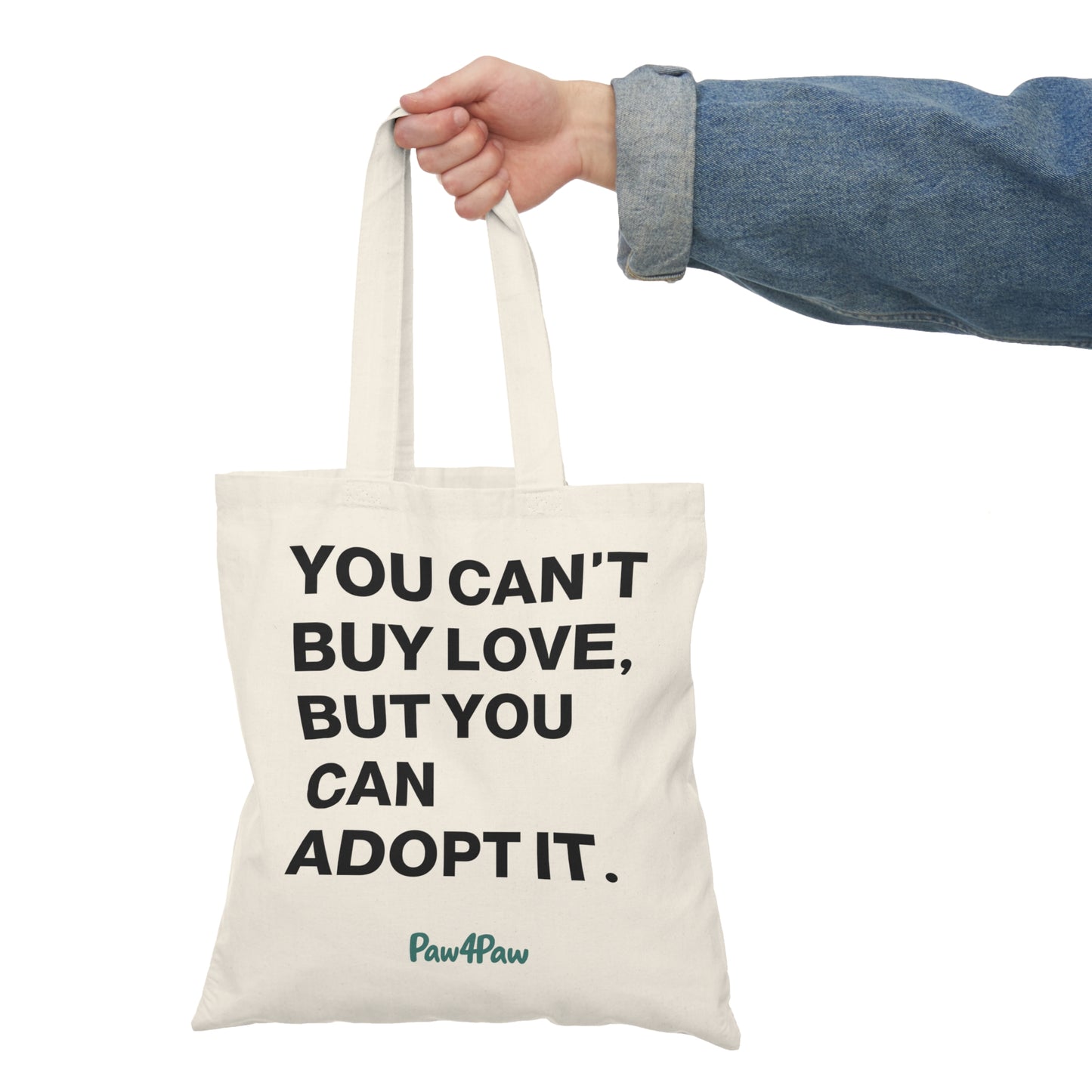 “You Can’t Buy Love“ Tote Bag, Donation Tote Bag