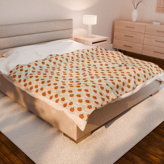 Pumpkin and Dog Bone Fall Blanket