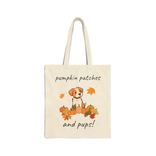 Pumpkin Patches and Pups Fall Tote Bag