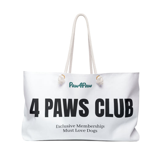 “4 Paws Club” Tote Weekender Bag