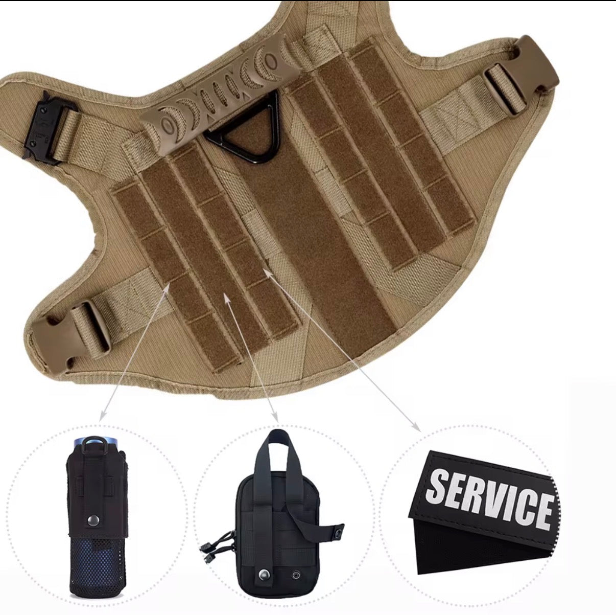 Tactical Dog Harness, Leash, Collar, and Accessories Set