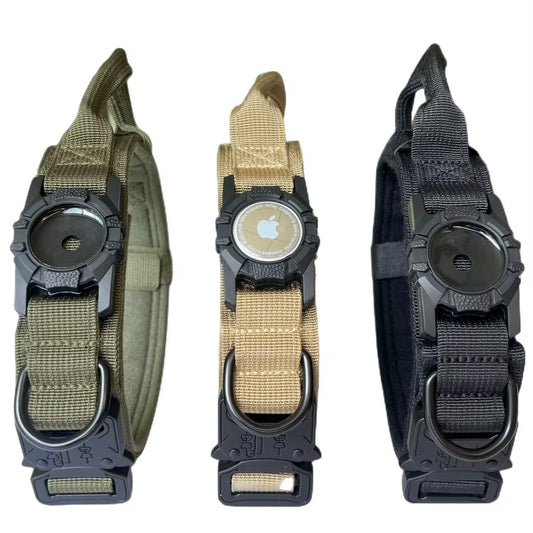 Tactical Dog Collar with AirTag Holder