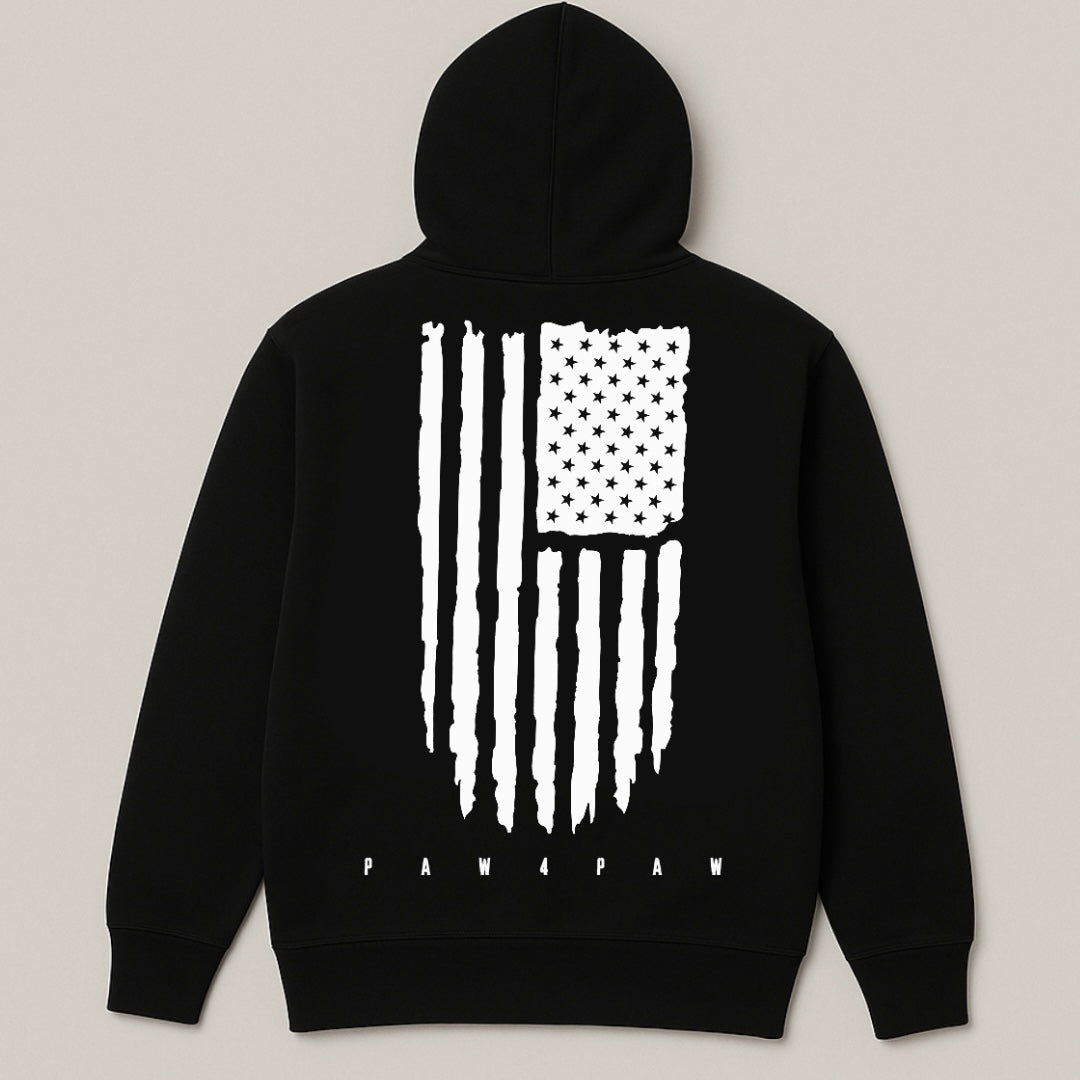 Paw4paw Distressed Flag Oversized Hoodie