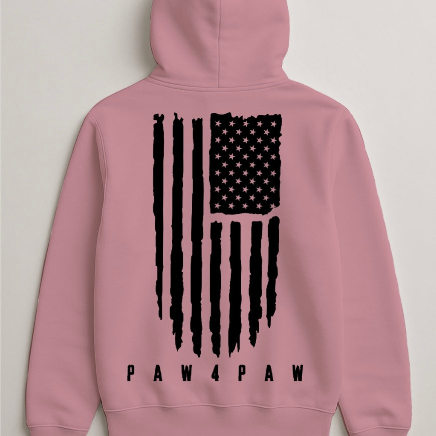 Paw4paw Distressed Flag Oversized Hoodie