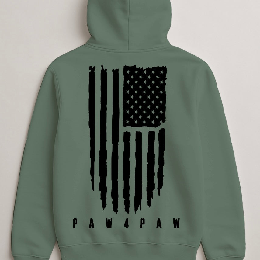 Paw4paw Distressed Flag Oversized Hoodie