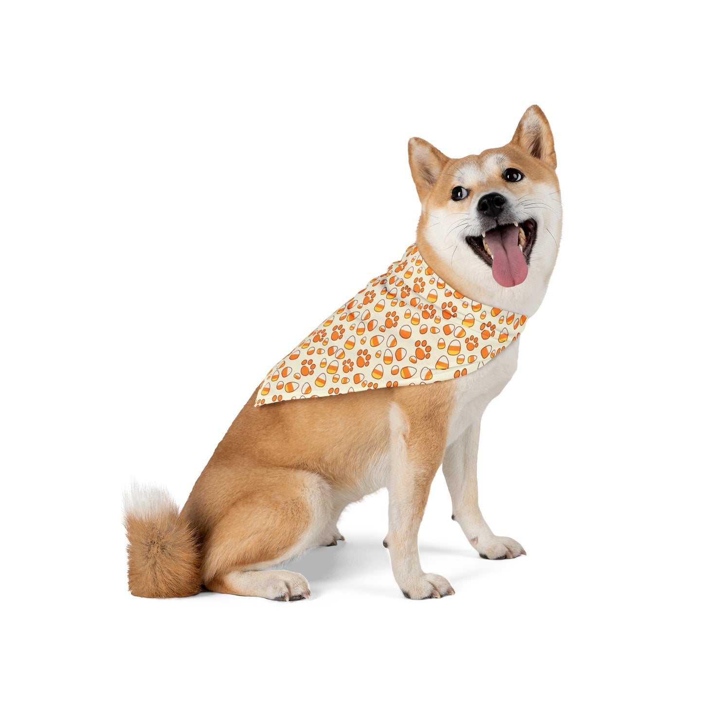 Candy Corn Paw Print Pet Bandana