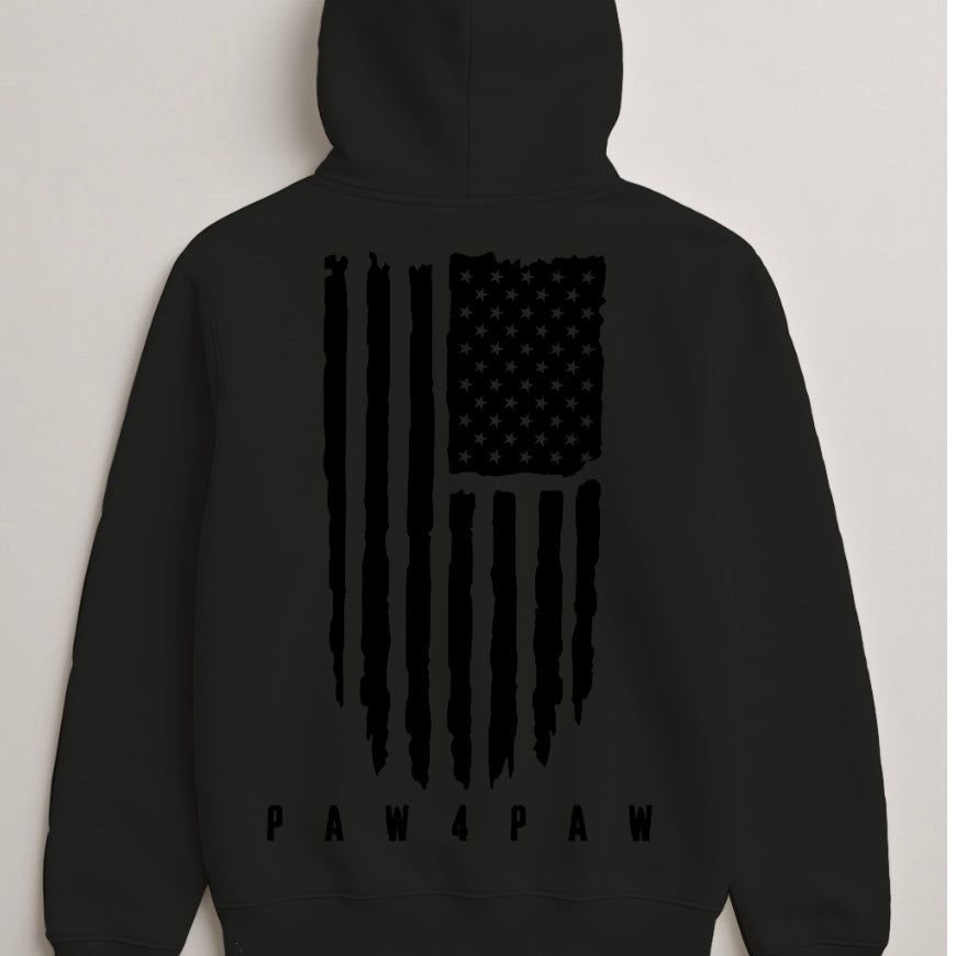 Paw4paw Distressed Flag Oversized Hoodie