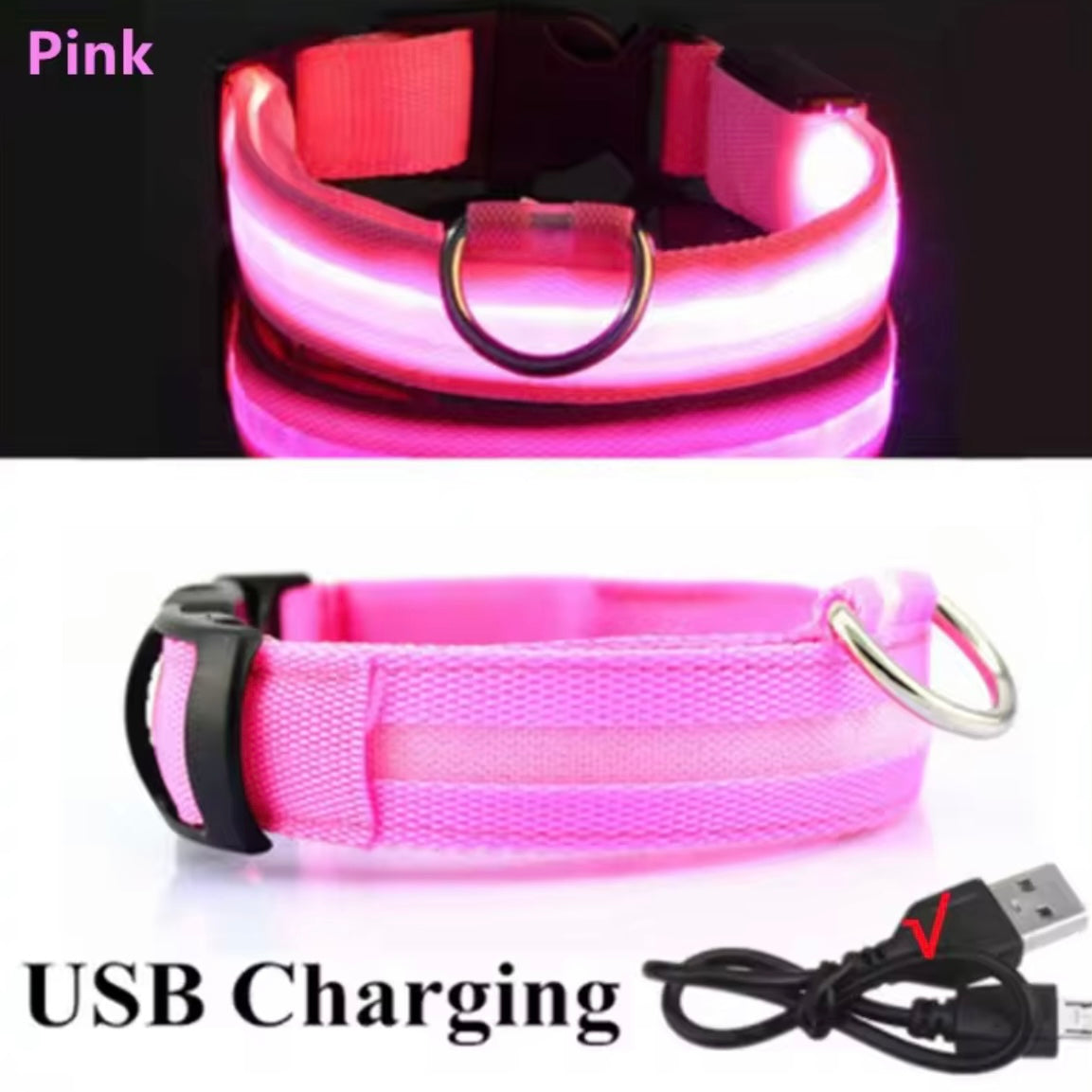 Light Up LED Dog Collar – USB Rechargeable & Adjustable